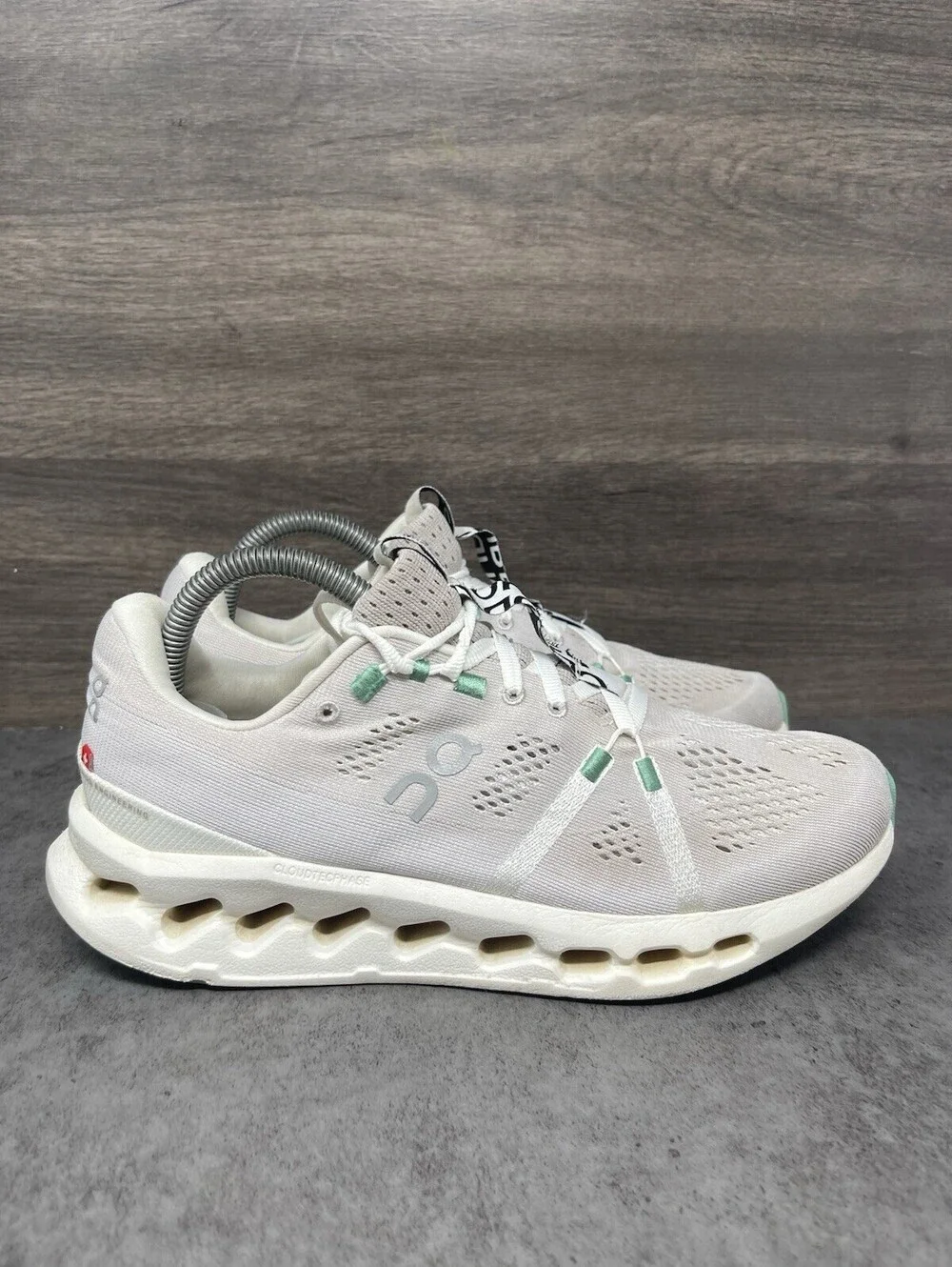 On Cloudsurfer Size 8.5 Womens Pearl Ivory CloudTec Phase Road Running Shoes
